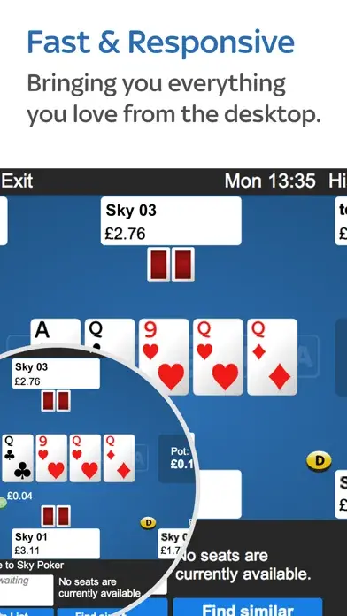 Sky Poker official mobile app screenshot